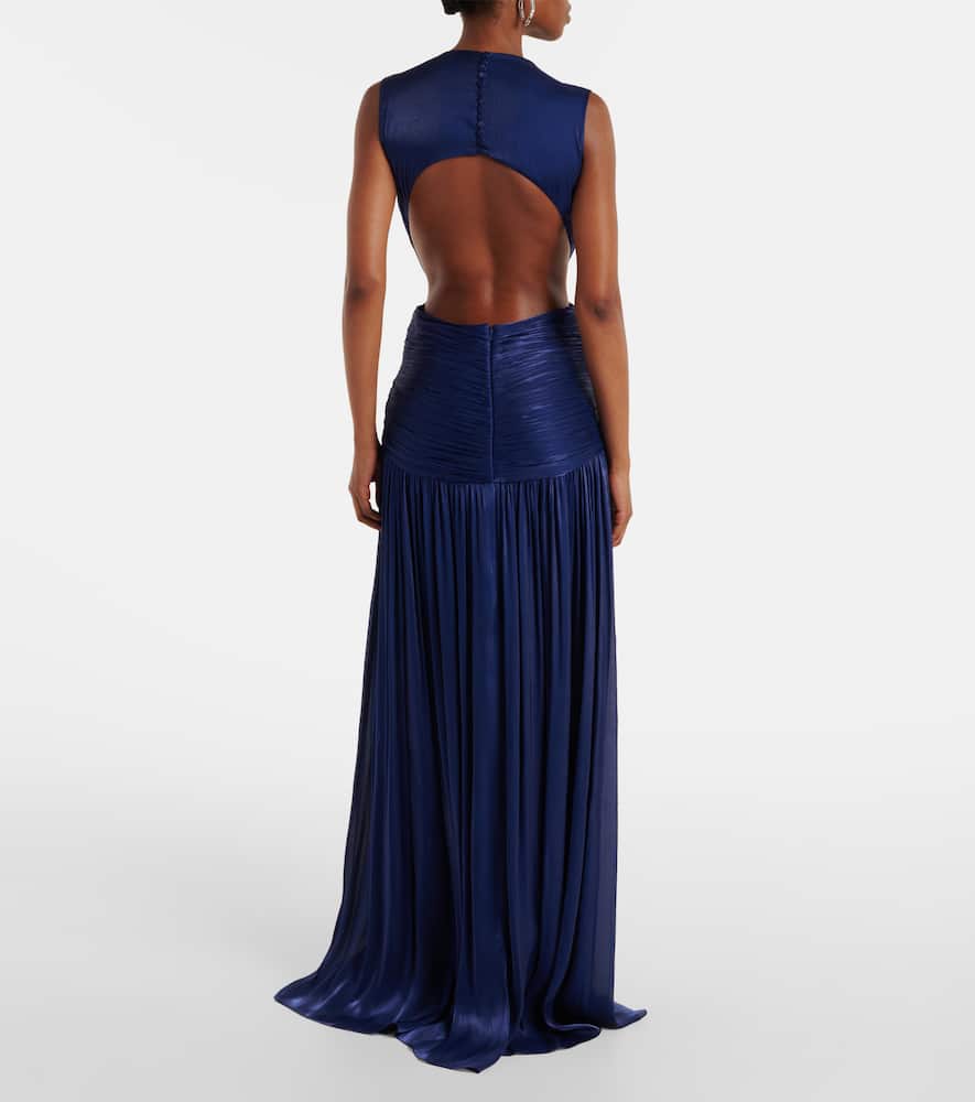 Silia ruched georgette gown