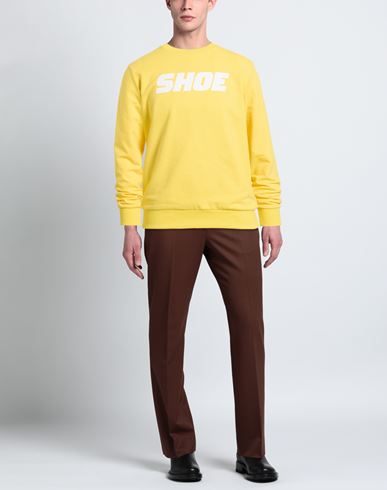 Man Sweatshirt Yellow Size XL Cotton, Elastane