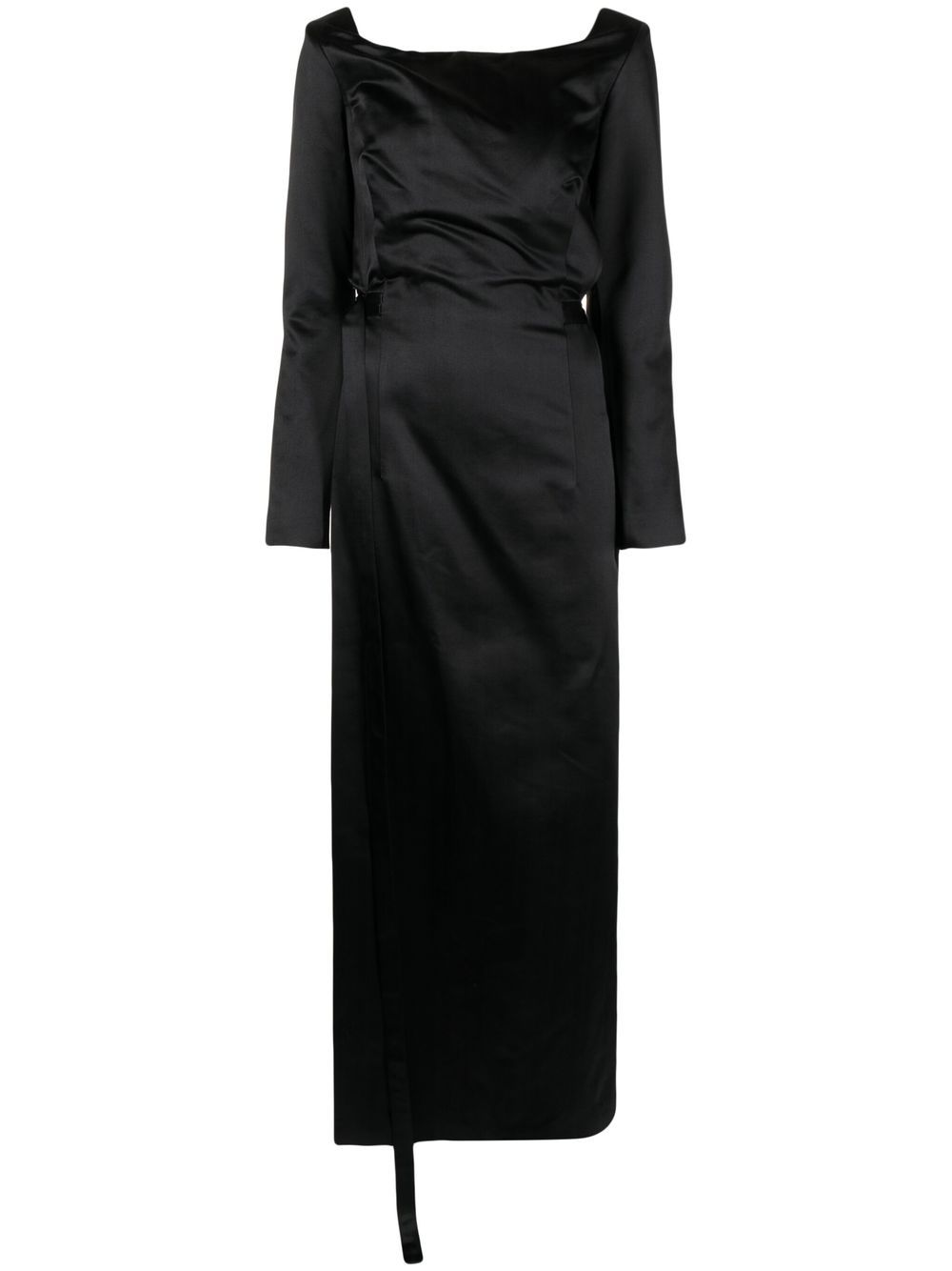 Lace-up detail maxi dress - Black