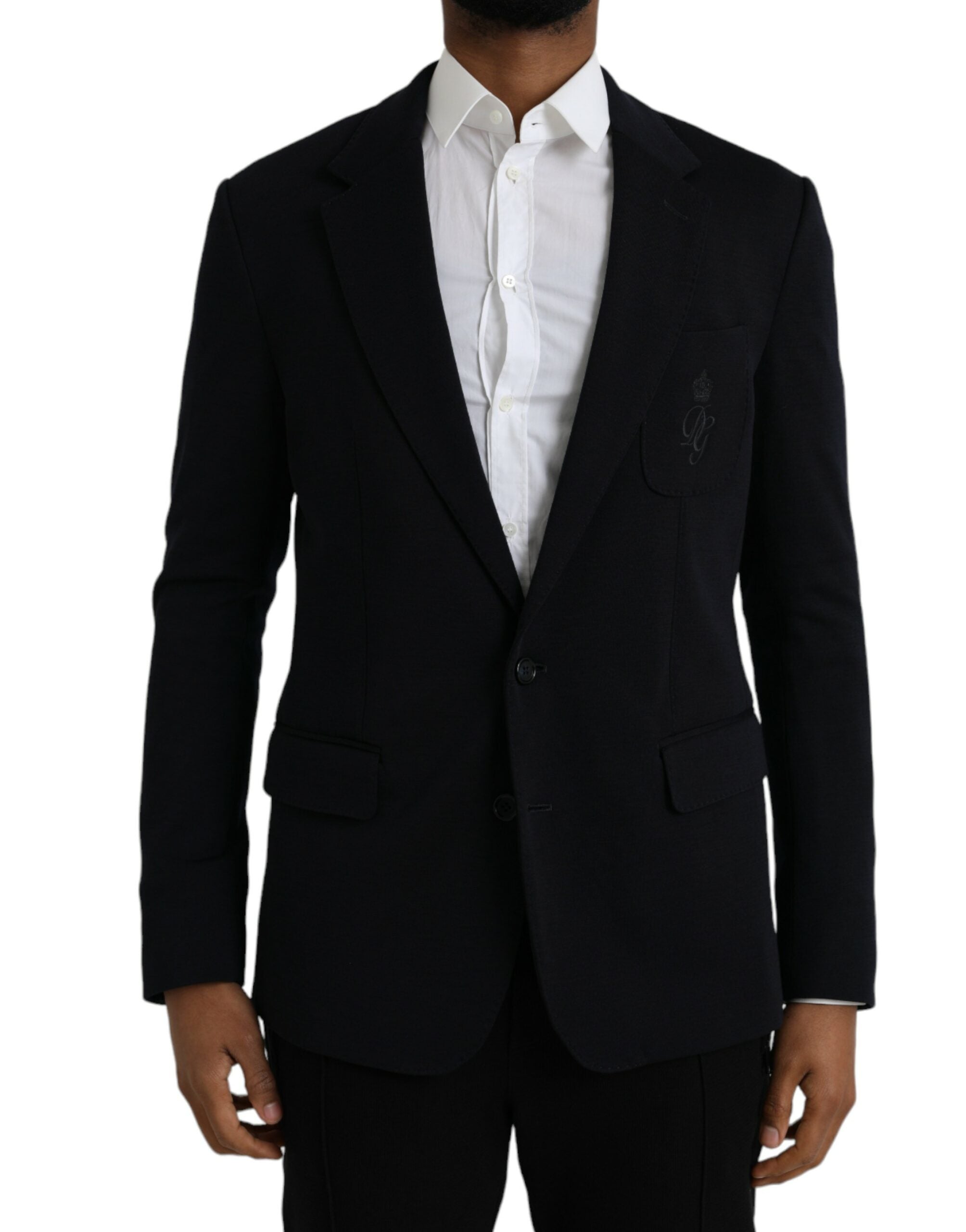 Virgin Wool Single-Breasted Blazer — Black