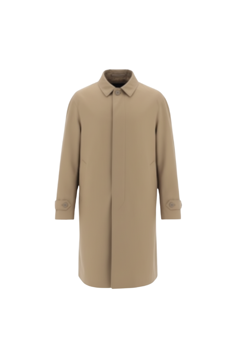 Cotton Collared Coat — Beige