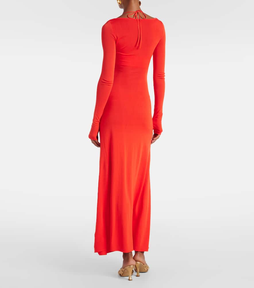 Valejo Halter knit maxi dress