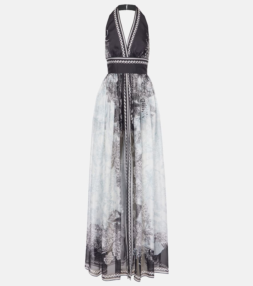 Printed silk chiffon maxi dress