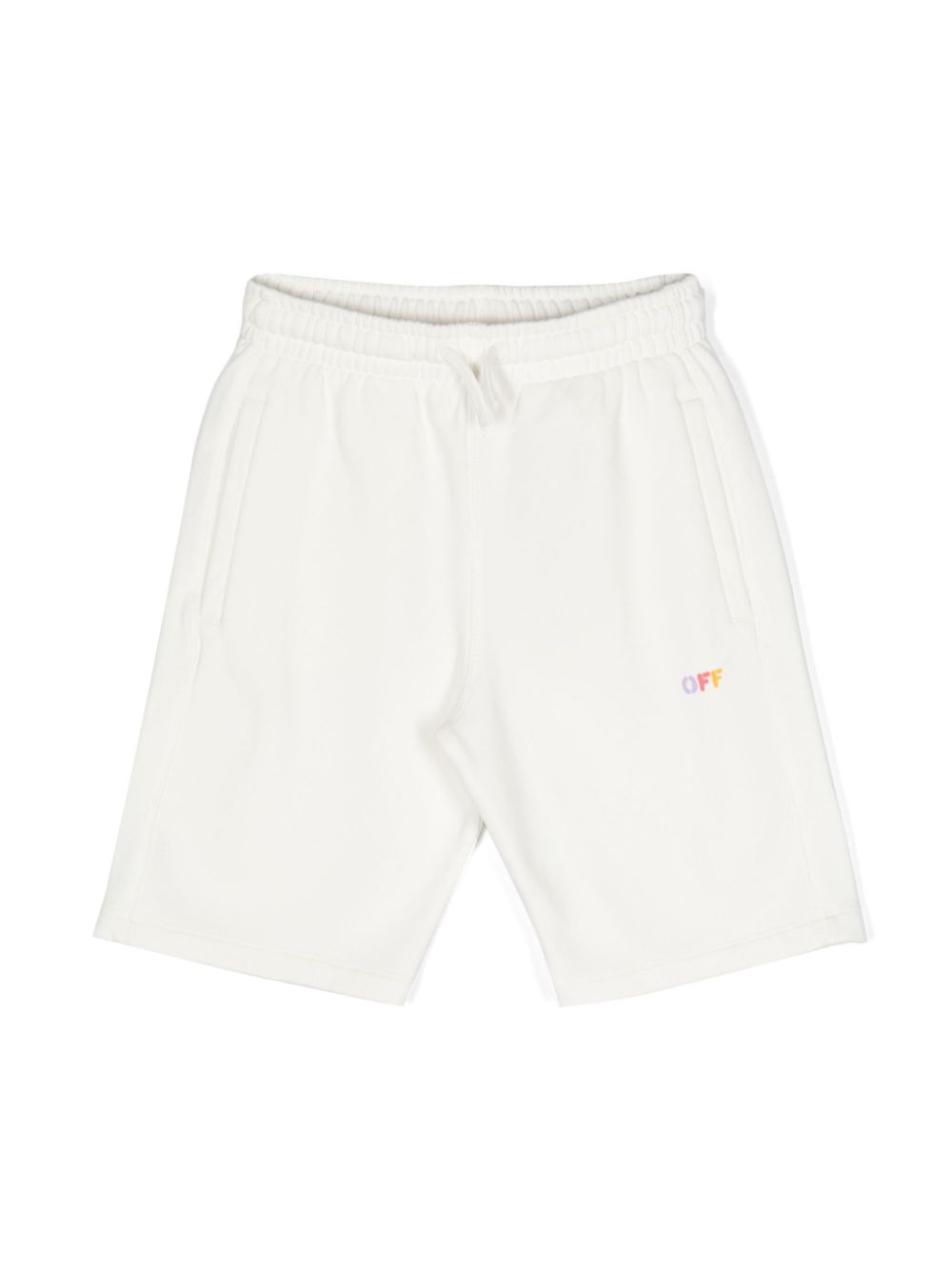 Diag-stripe-print cotton shorts