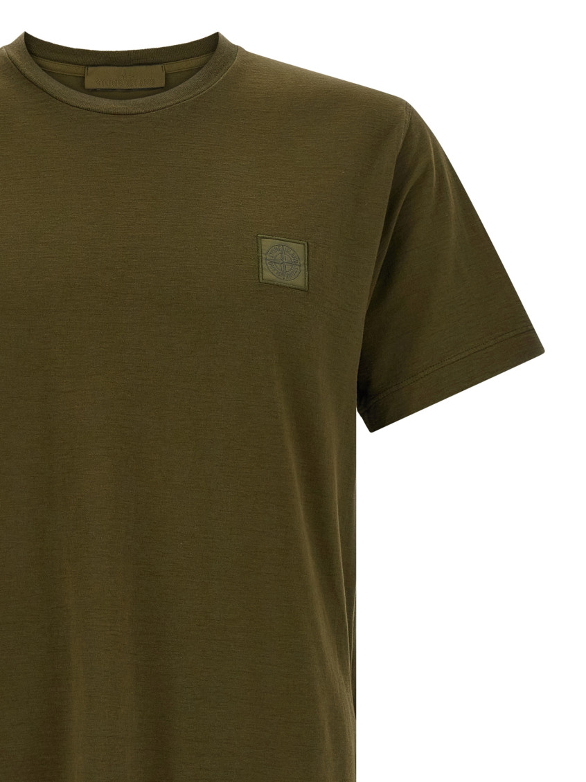 Green Solid Crew Neck T-Shirt