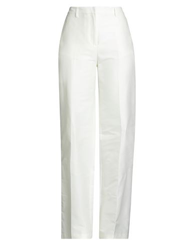 Woman Pants White Size 2 Cotton, Silk