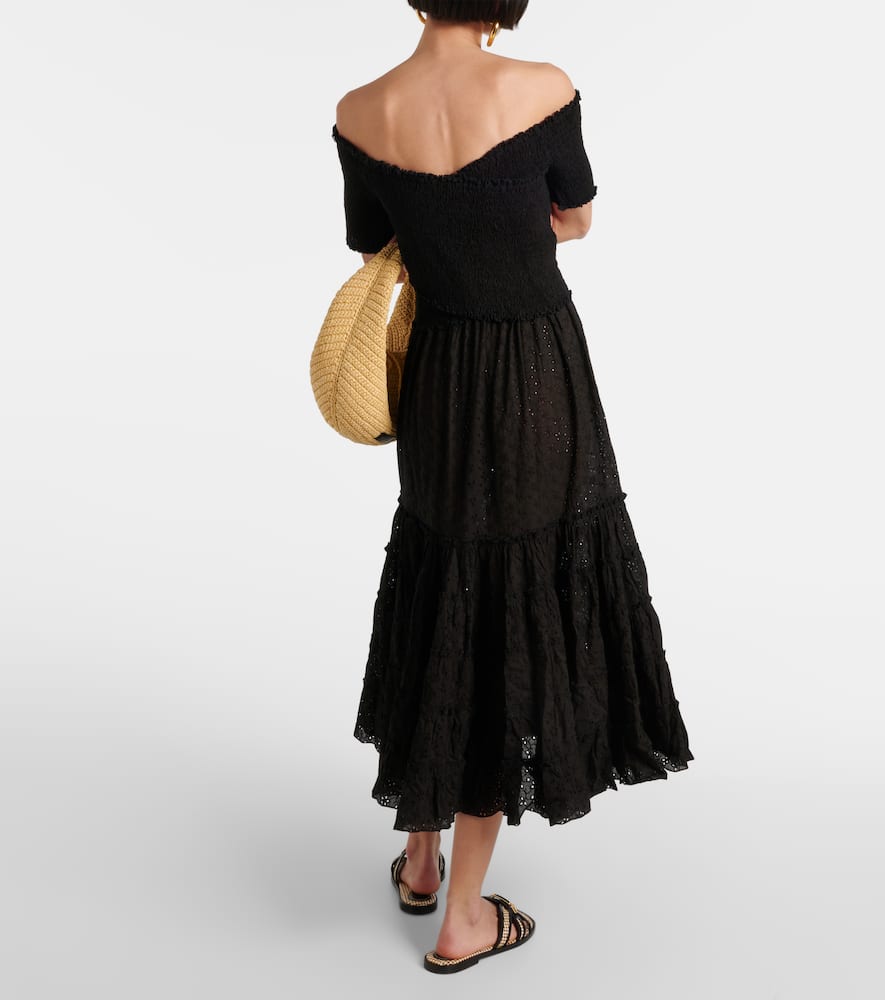 Soledad smocked cotton midi dress