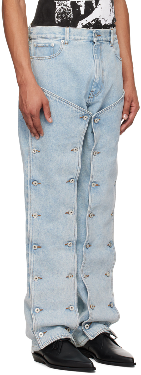 Y/Project Blue Snap Off Jeans