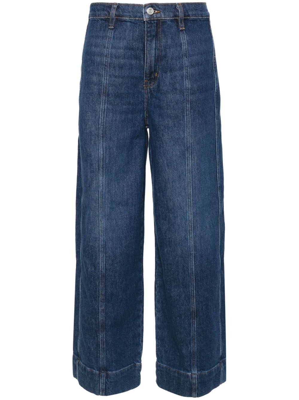 Seamed high-rise wide-leg jeans - Blue