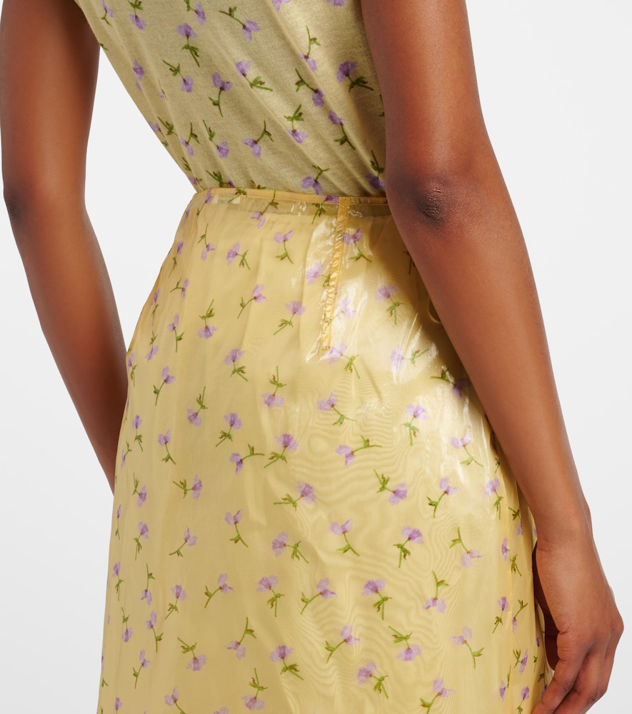 Floral organdy midi skirt