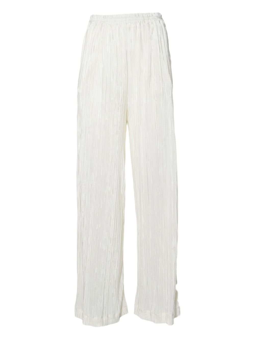 Pleated wide-leg trousers - Neutrals