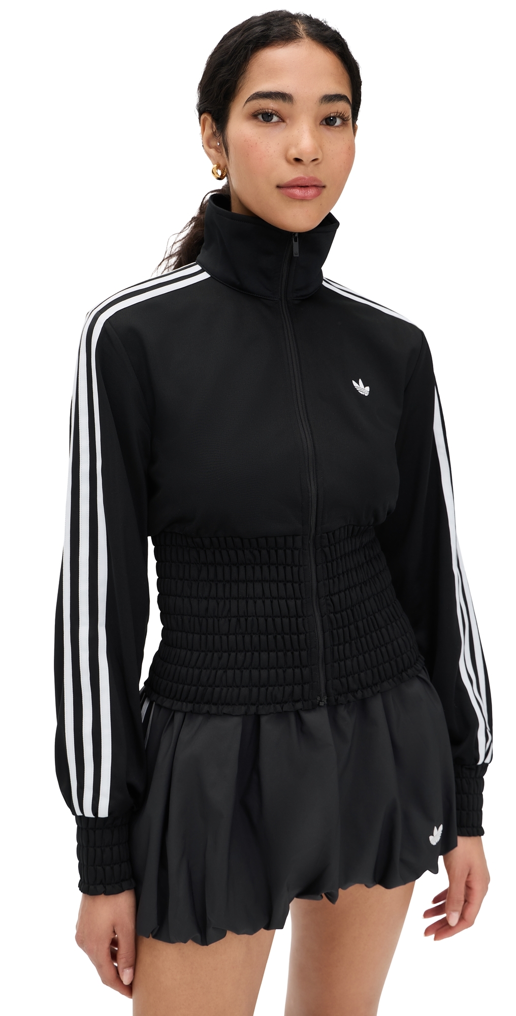 Smocked Firebird Track Top Black