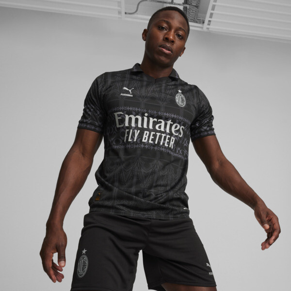PUMA AC Milan x PLEASURES Men's Replica Soccer Jersey in Black