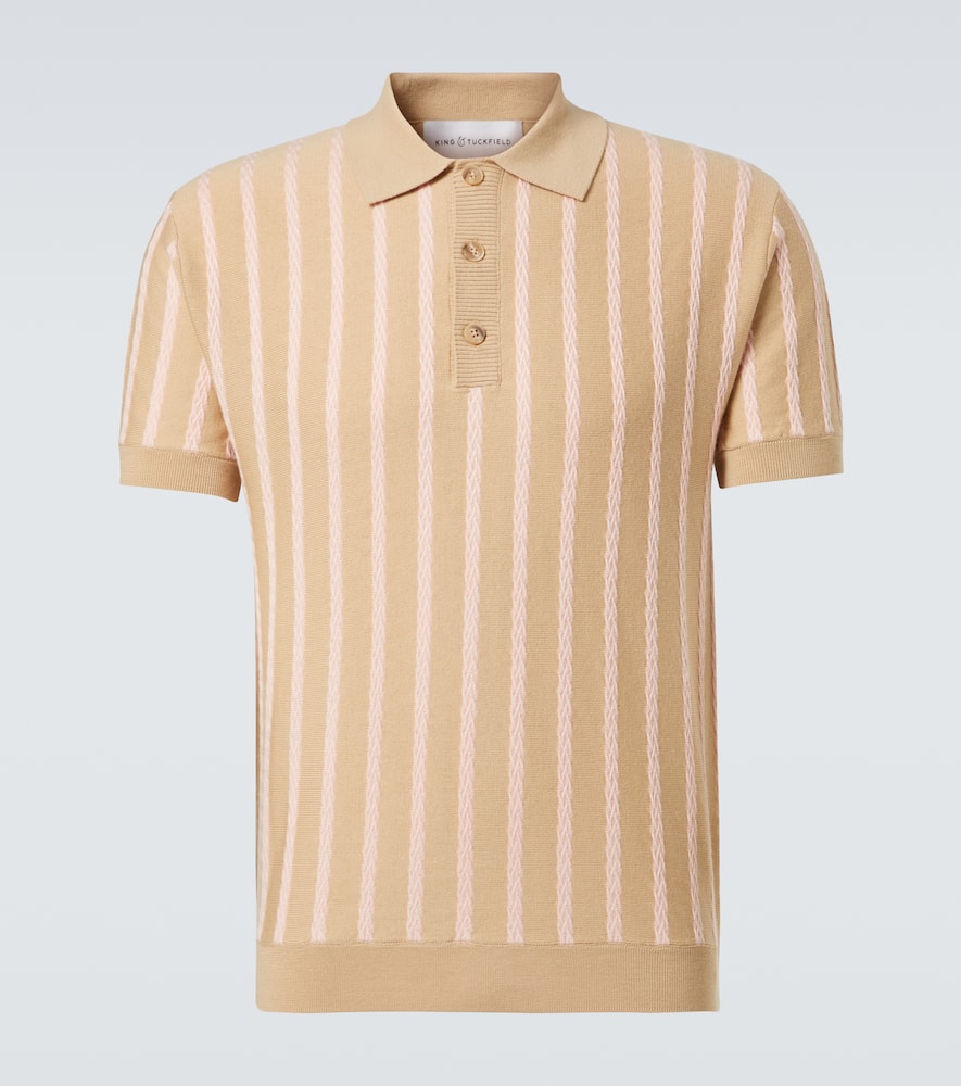 Striped wool polo shirt
