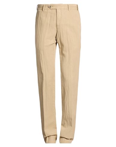 Man Pants Beige Size 36 Lyocell, Linen, Cotton