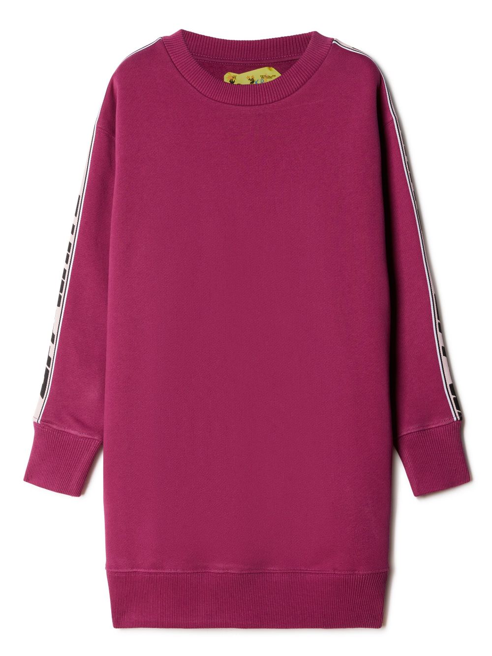 Logo-tape cotton sweatshirt dress - Red
