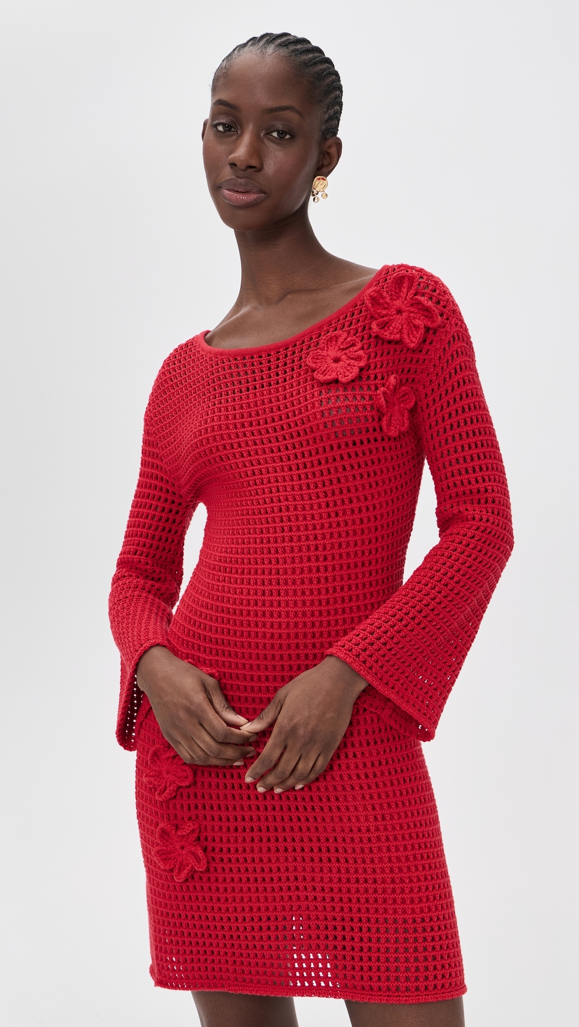 Honey Sweater Mini Dress Goji Berry