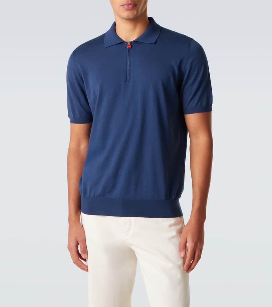 Cotton half-zip polo shirt