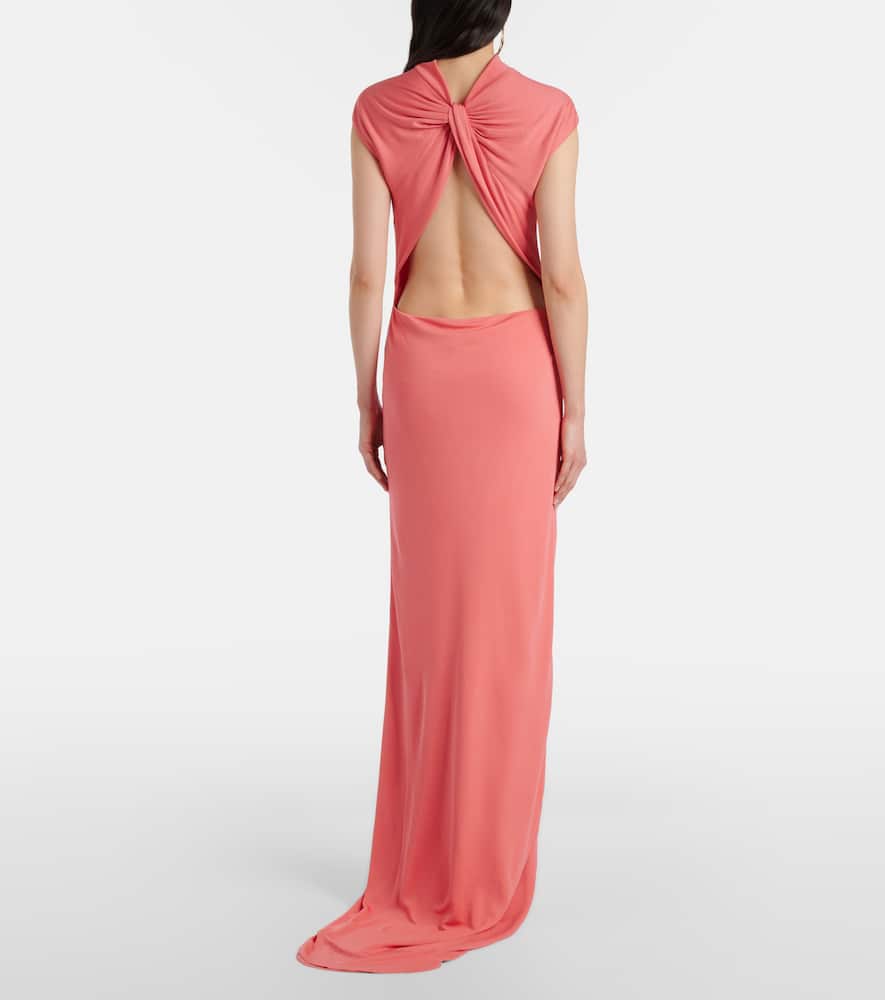 Asymmetric crêpe jersey gown