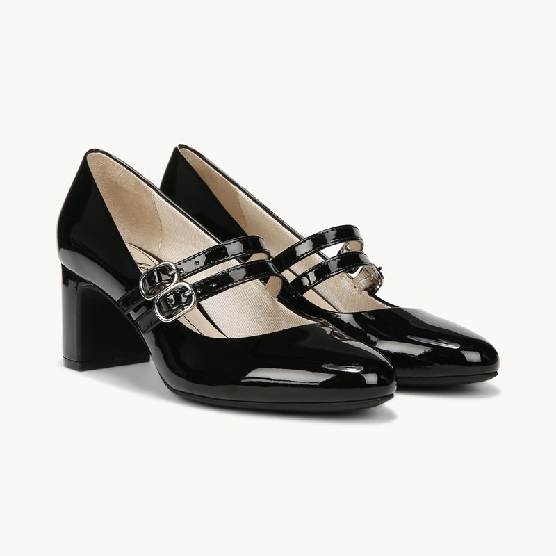 Stride True Mary Jane Pump Shoes Black Patent Leather