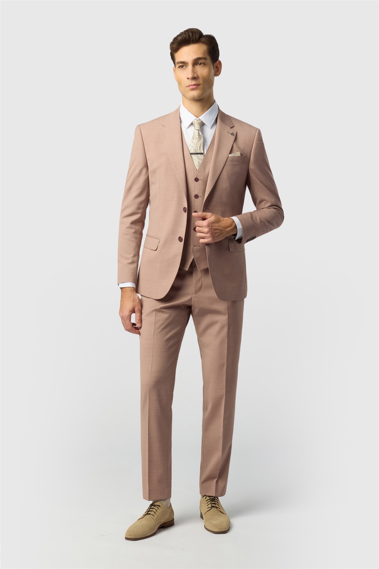 Ted Baker Mens Single Breasted Two Button Slim Fit Suit Jacket - Dusty Pink - 38 Chest