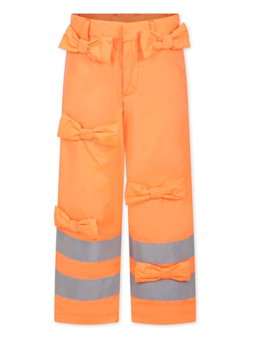 Bow-embellished straight-leg trousers - Orange