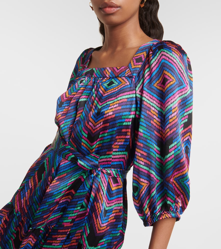 Nightclub printed satin minidress