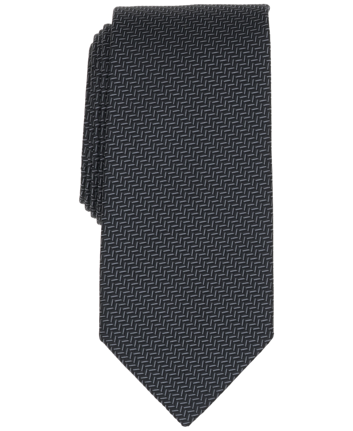 Men's Galine Herringbone Classic Tie - Black
