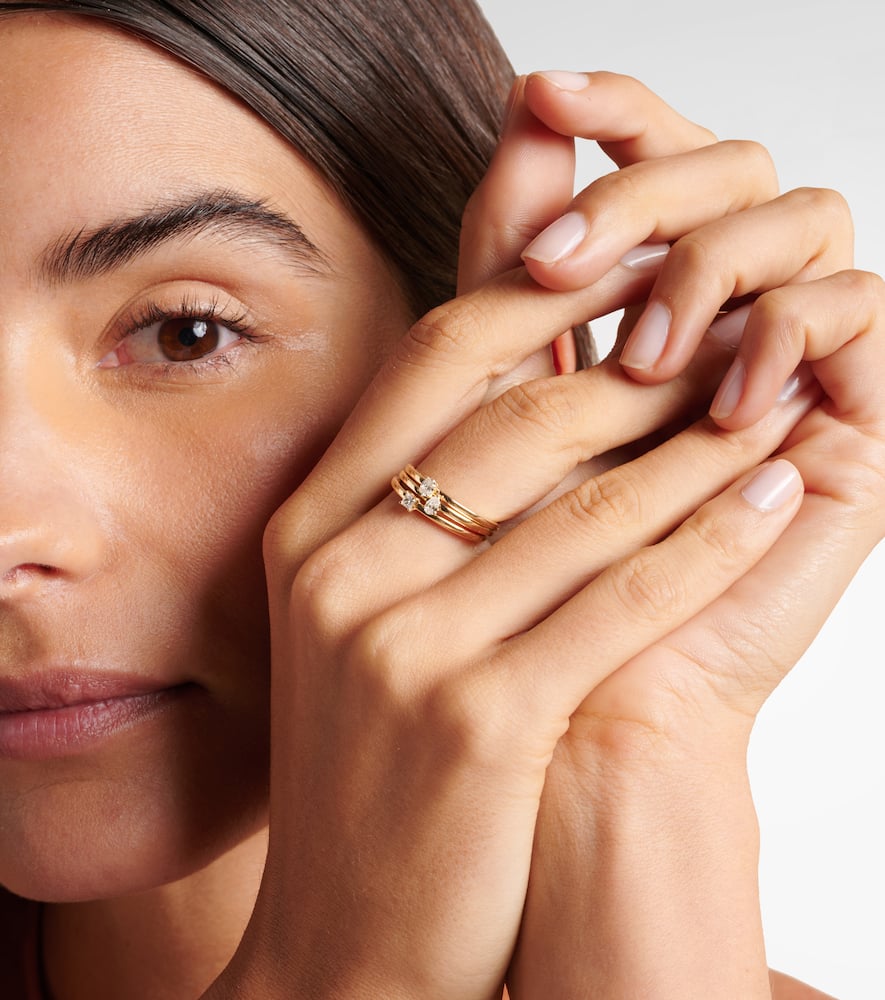 Stone and Strand 14kt gold ring with diamonds