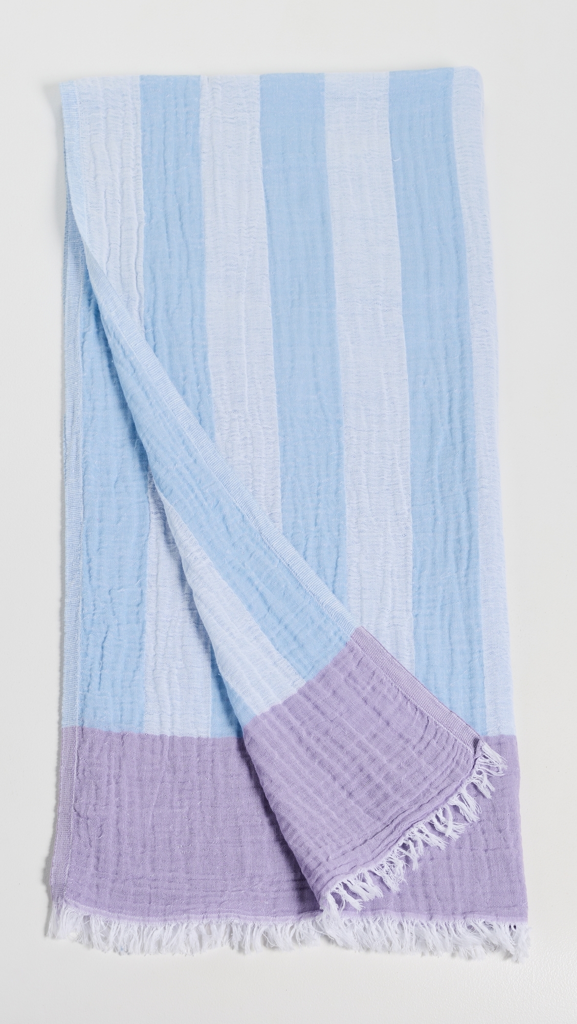 Stripe Turkish Towel Pale Blue/Cream/Lilac One Size