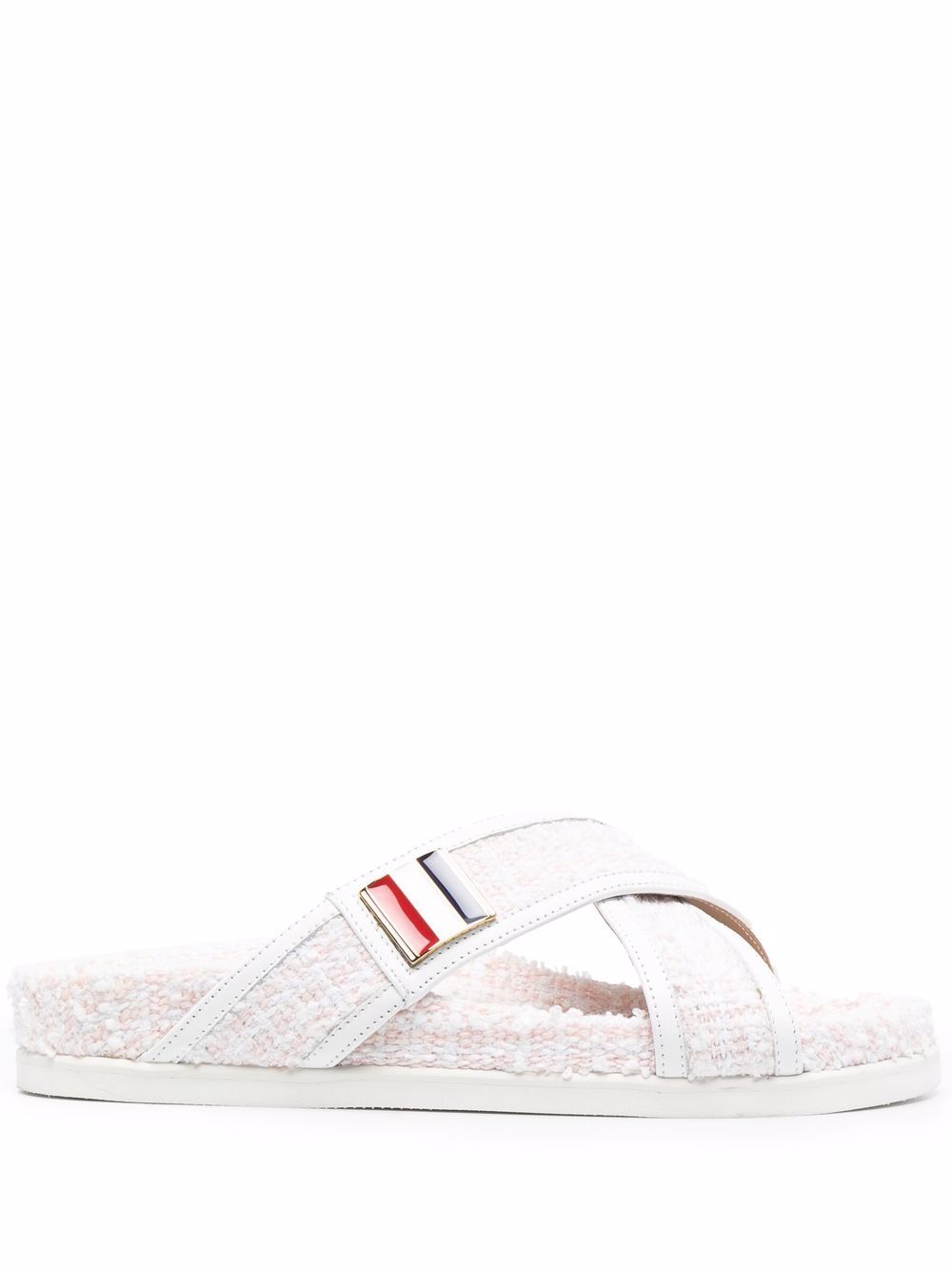 Tweed slip-on sandals - Pink