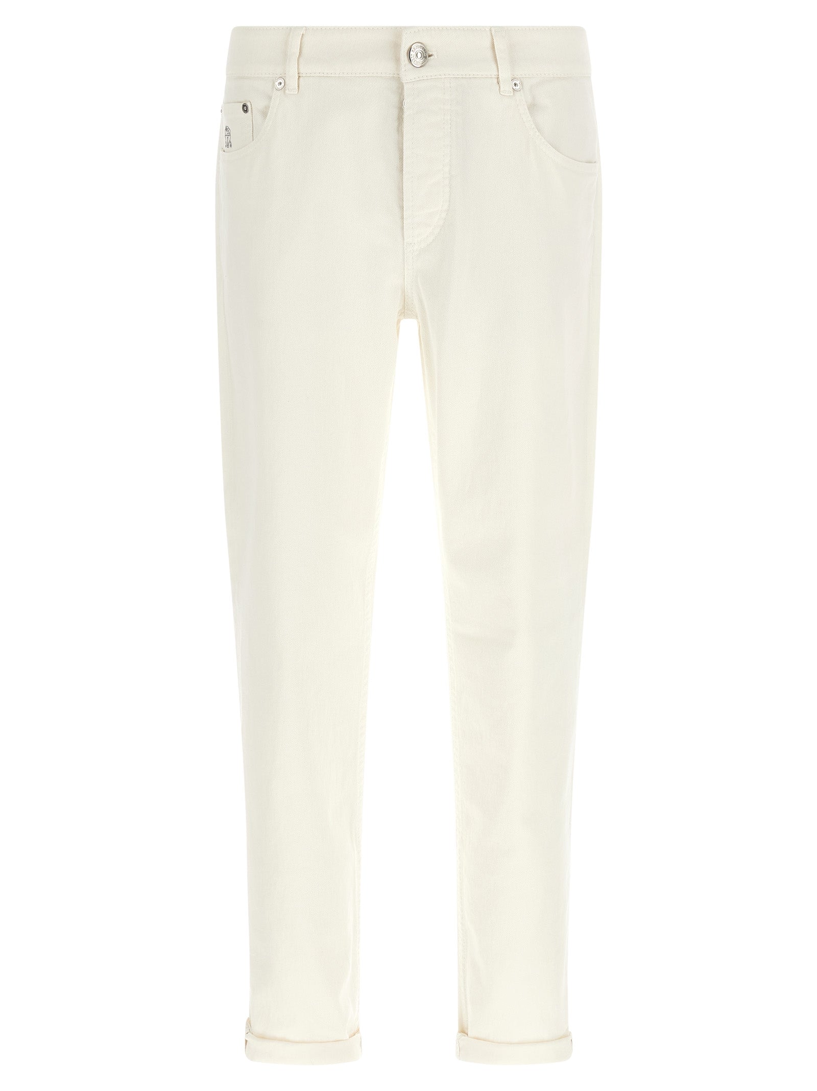 Cotton Denim Jeans — White