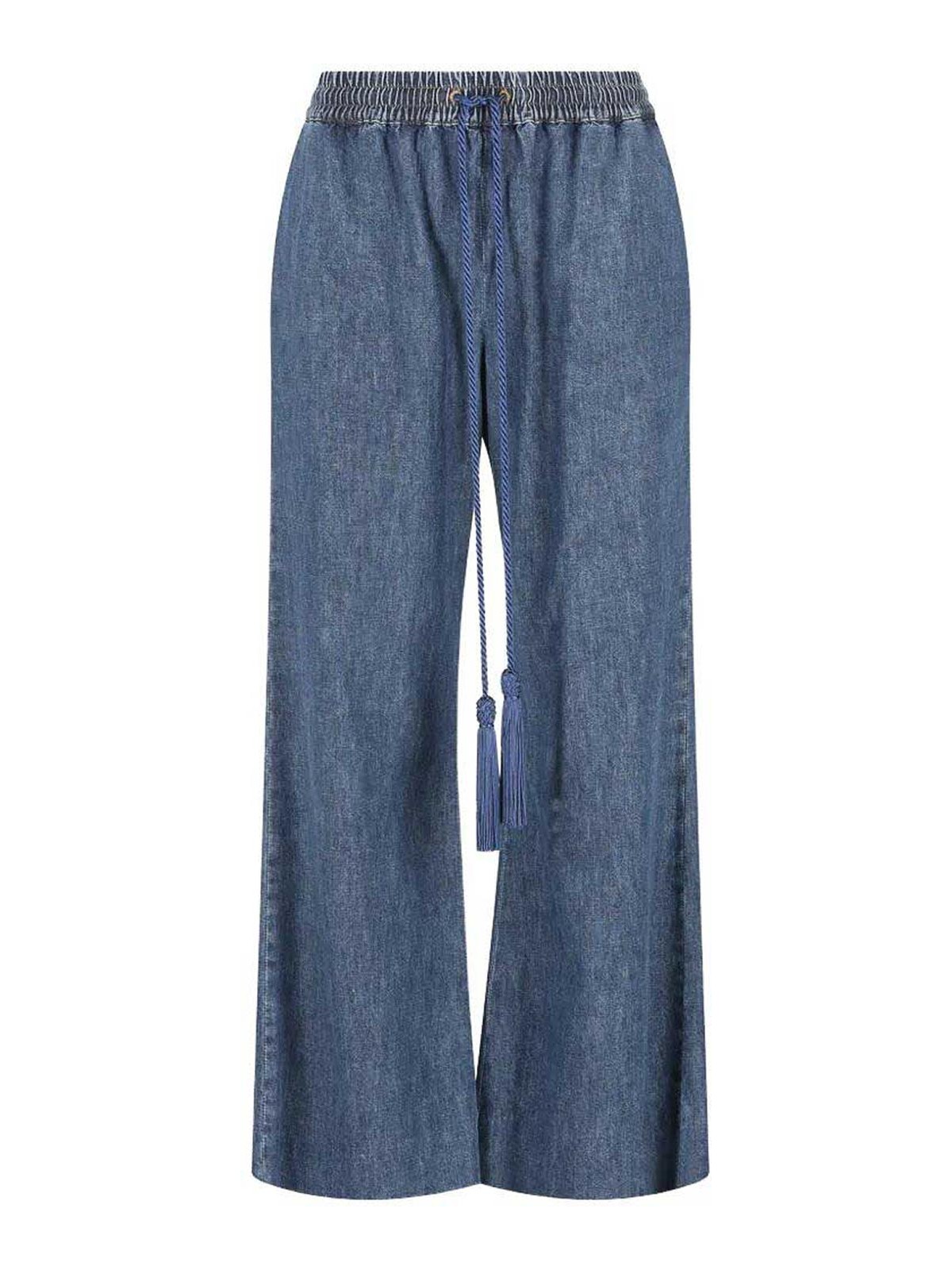Valentino Garavani - tassel detail denim trousers wide leg