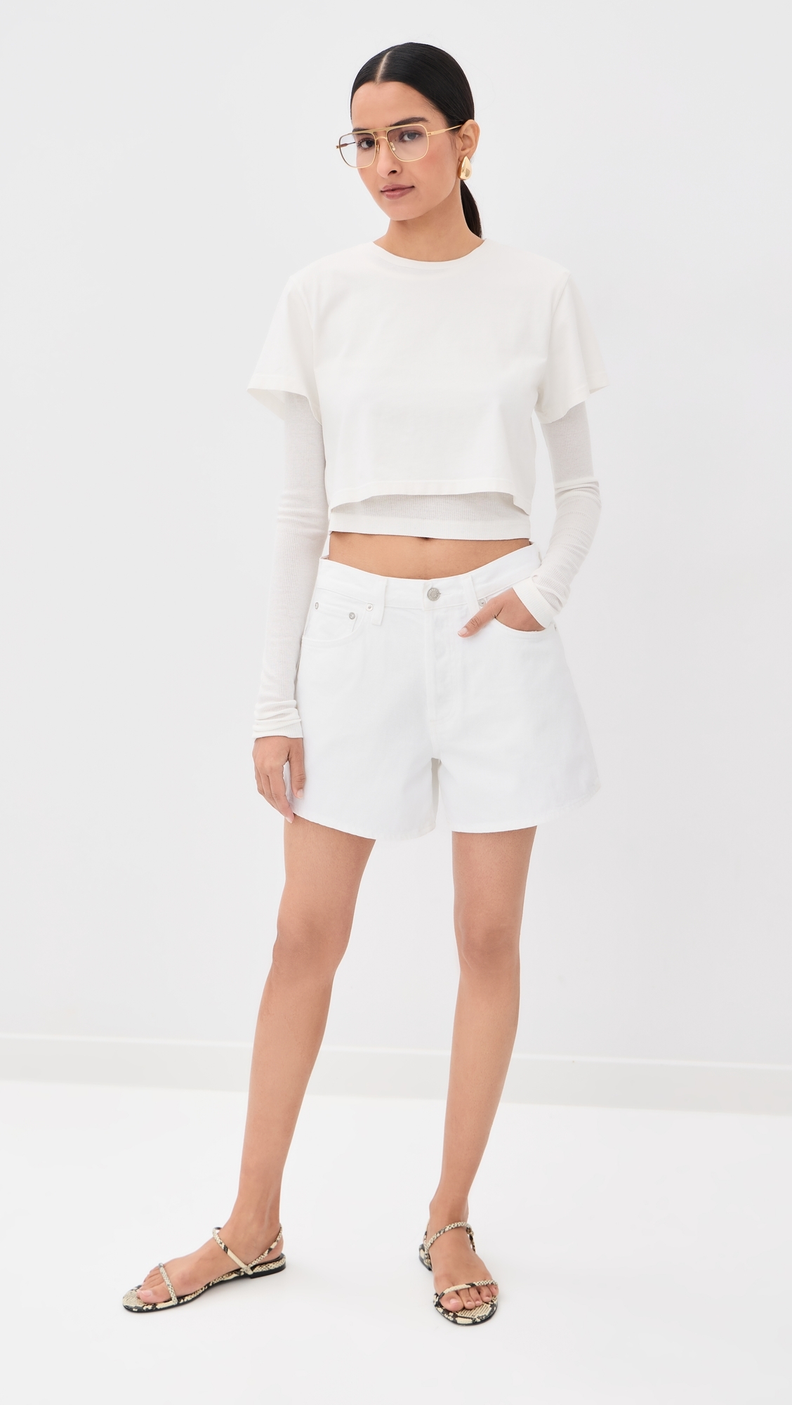 Leith Low Slung Relaxed Fit Shorts Marshmallow