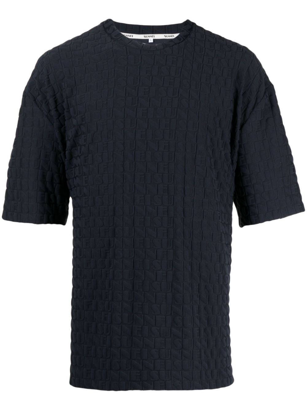 Logo-embossed jersey T-shirt - Blue
