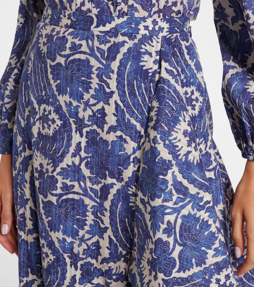 Sabina printed cotton-blend maxi skirt