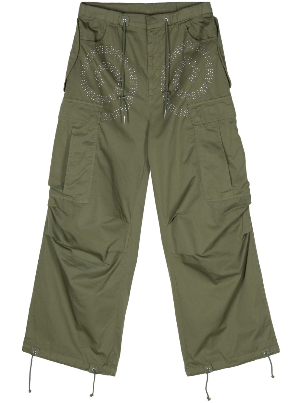 Stud-detail cargo pants - Green