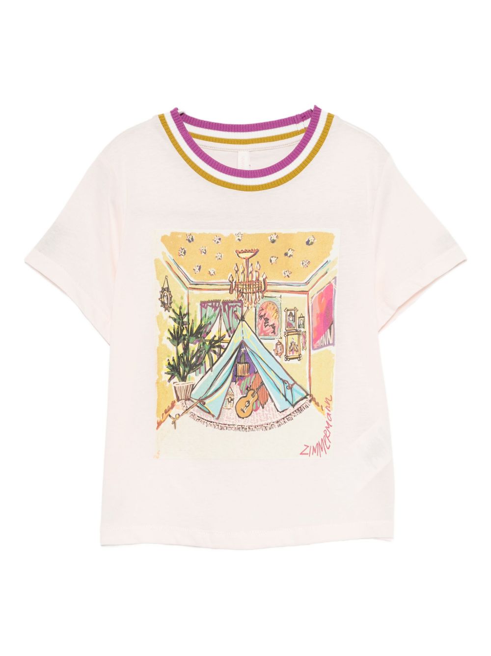 Graphic-print cotton T-shirt - Pink