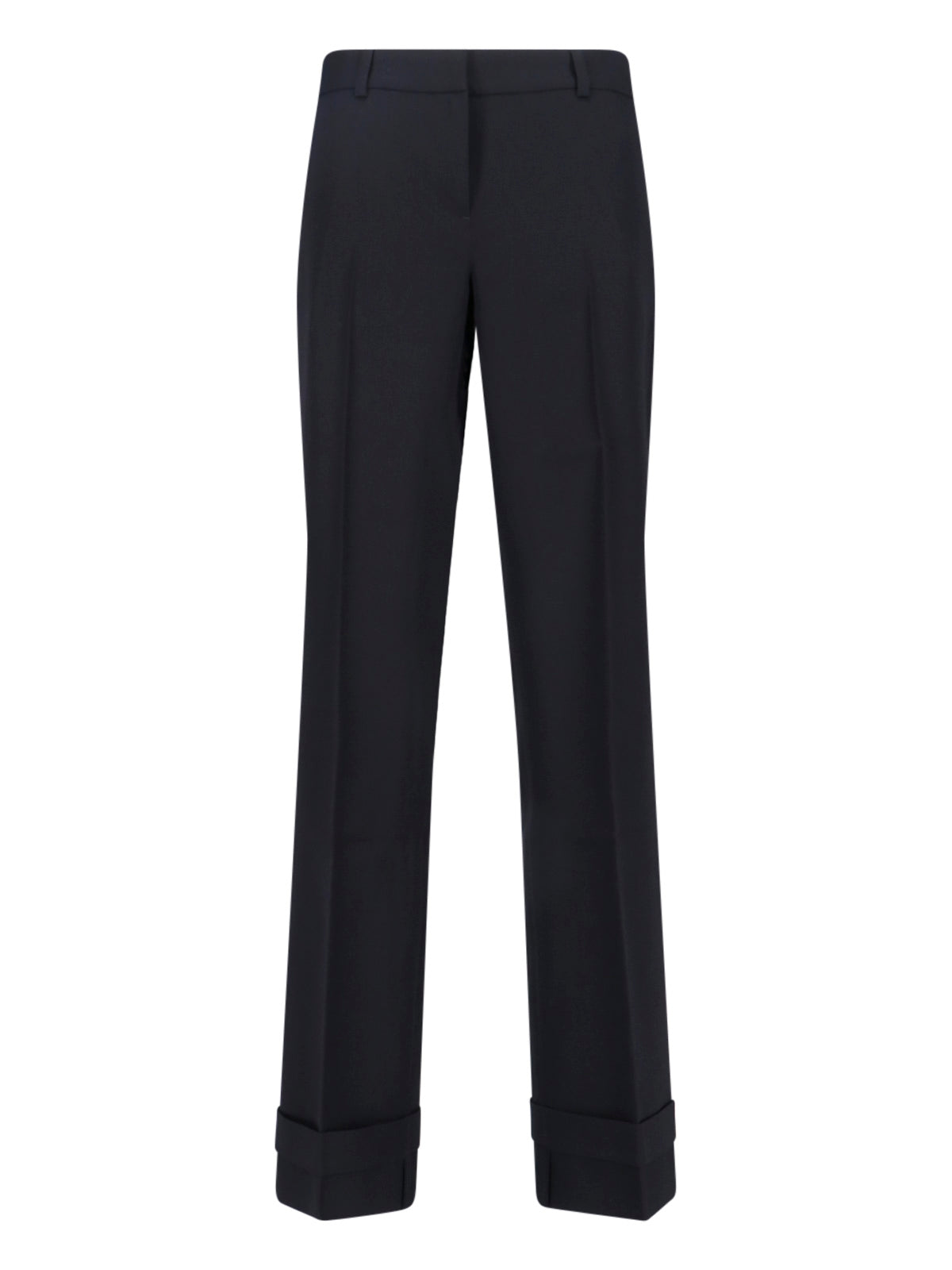 Style Wool Gabardine Trousers with Horn Buttons