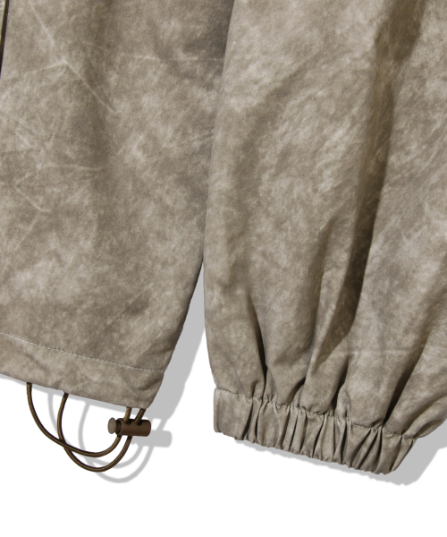 Pigment Dyed Hooded Zip-Up Windbreaker_Brown