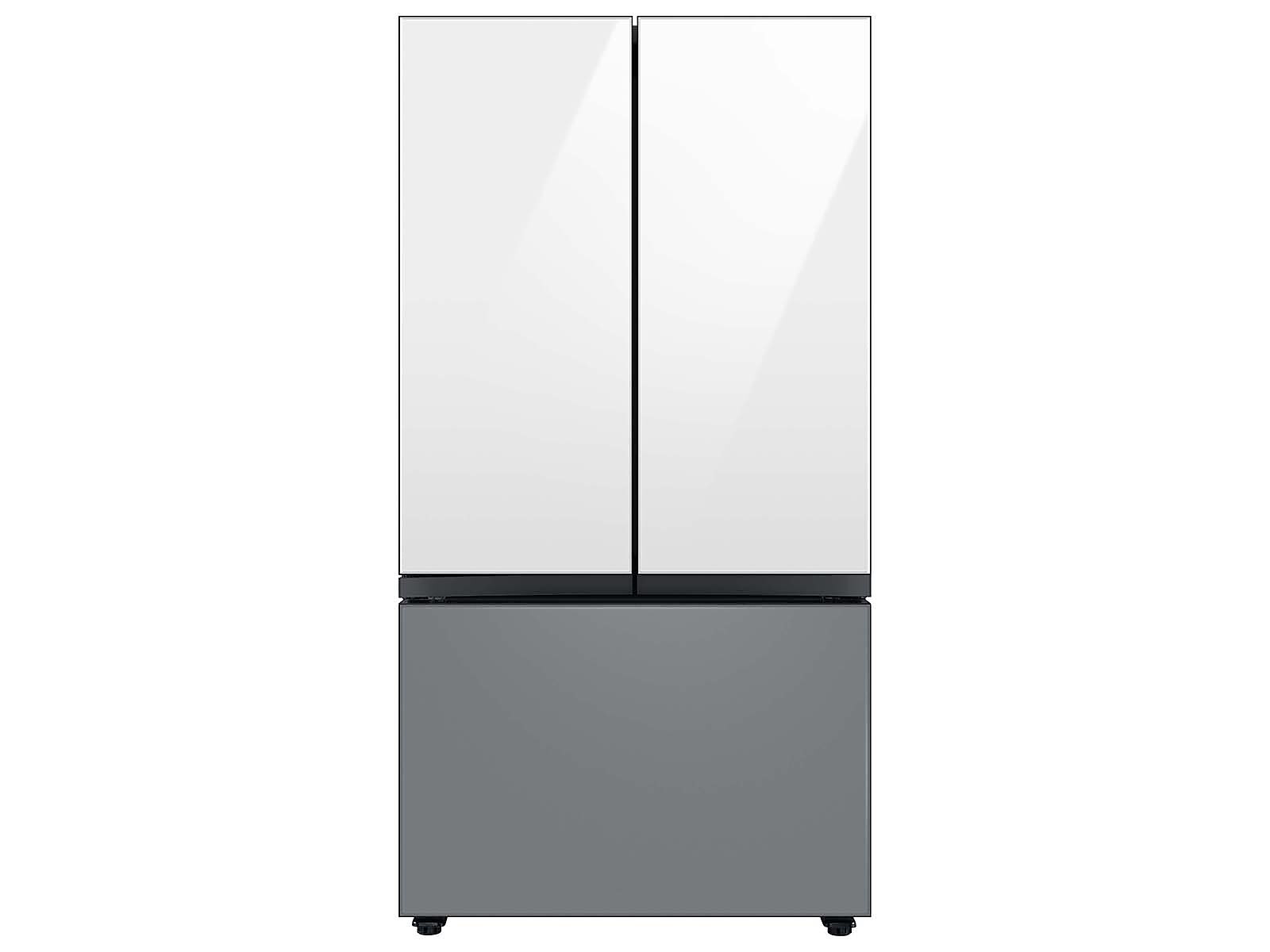 Bespoke 3-Door French Door Refrigerator Panel in White Glass - Top Panel(RA-F18DU312/AA)