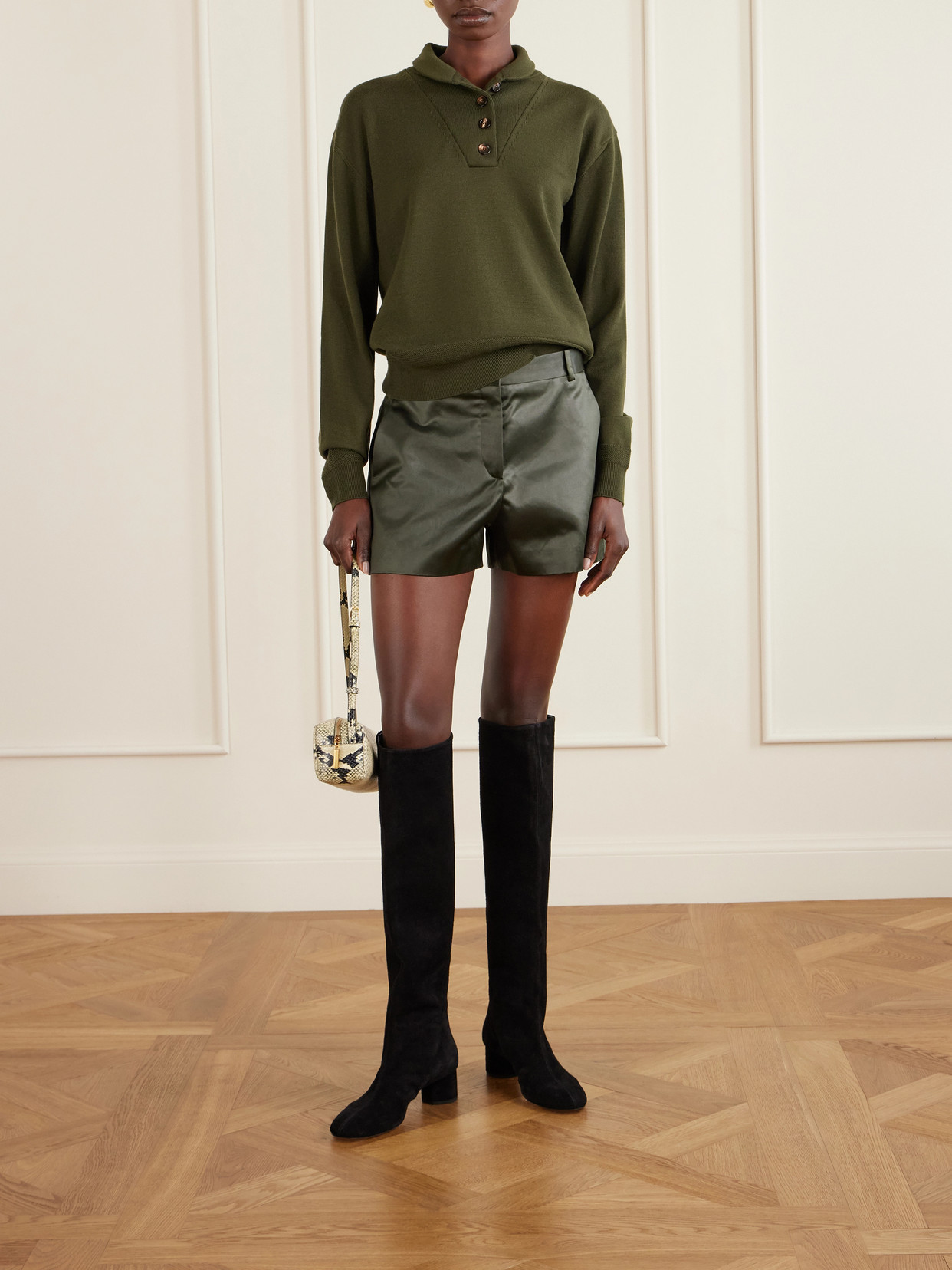 Alicia Wool Polo Shirt - Green