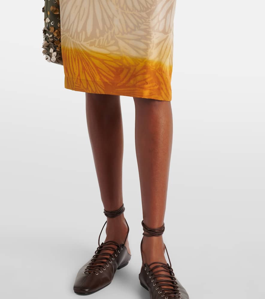 Printed ombré silk slip dress