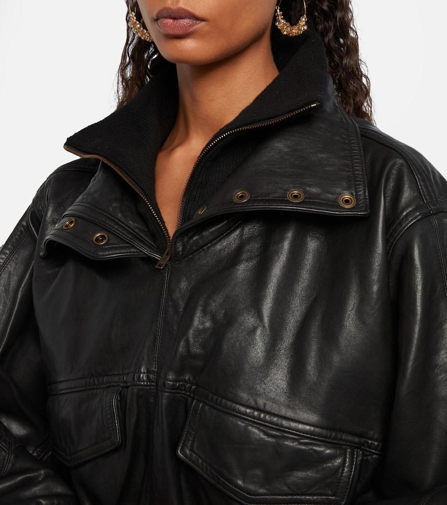 Dorry oversized leather jacket