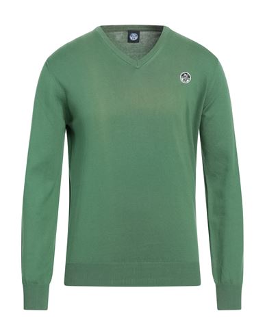 Man Sweater Light green Size L Cotton