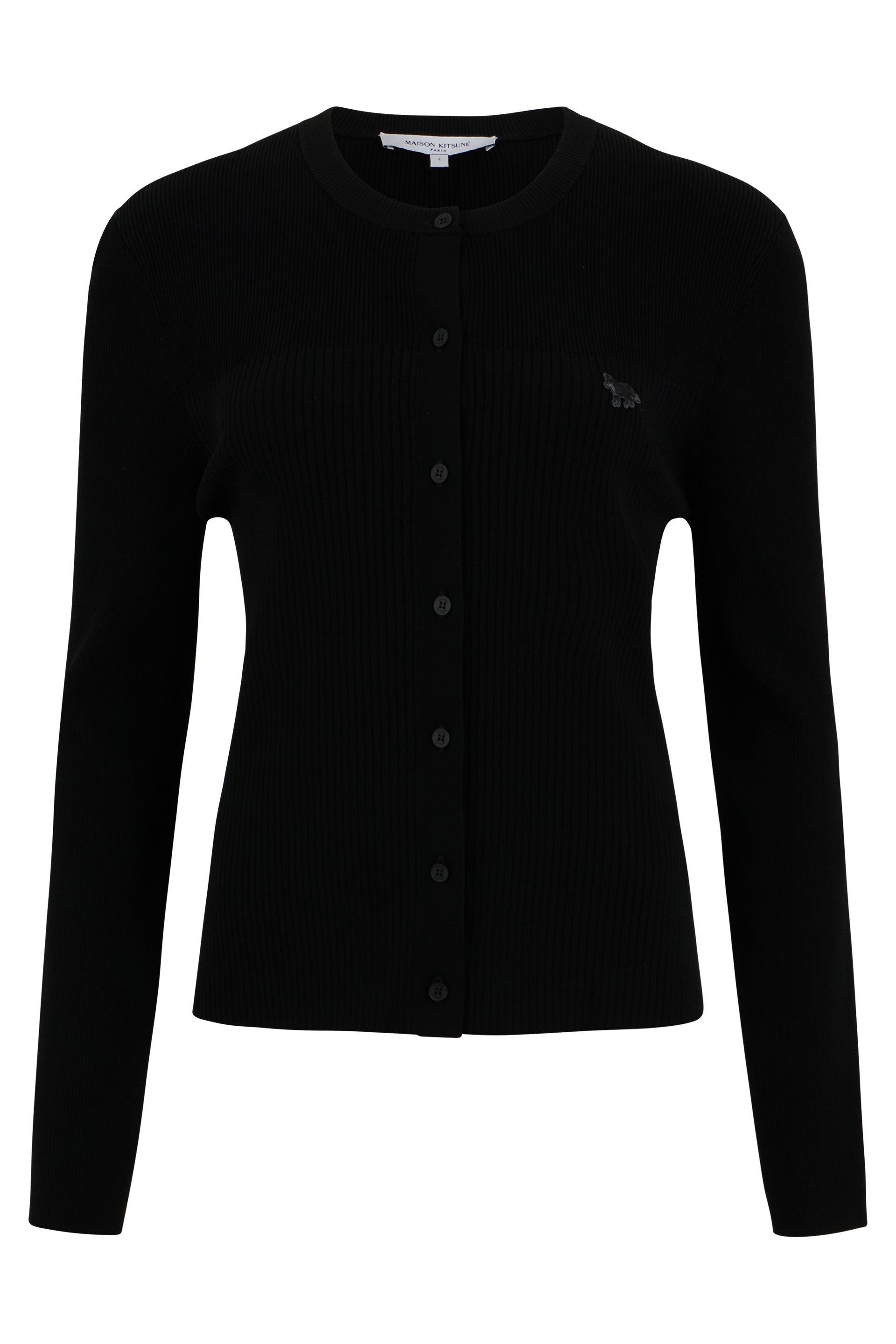 Maison Kitsuné Ribbed Crewneck Cardigan
