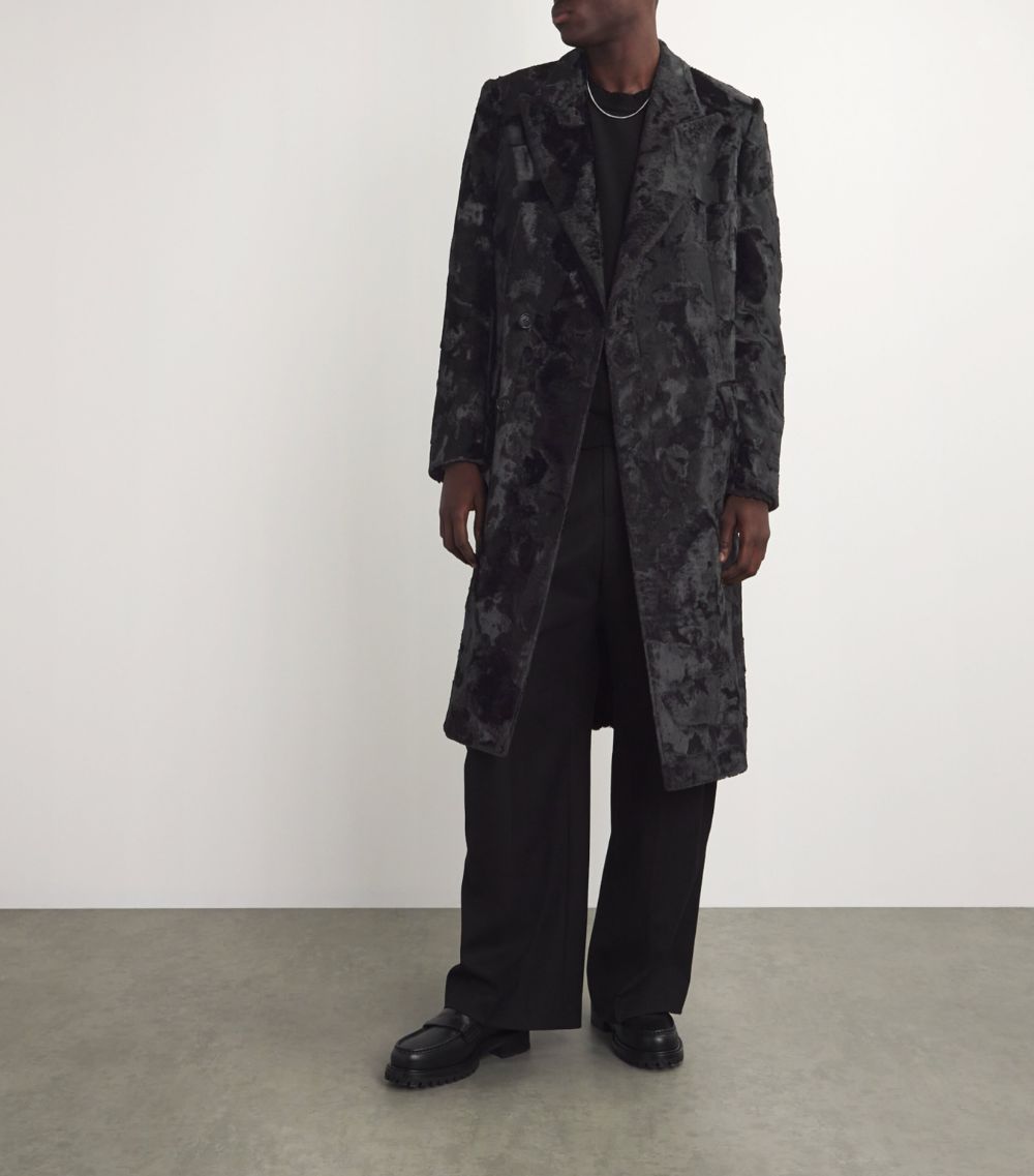 Faux Fur Double-Breasted Coat