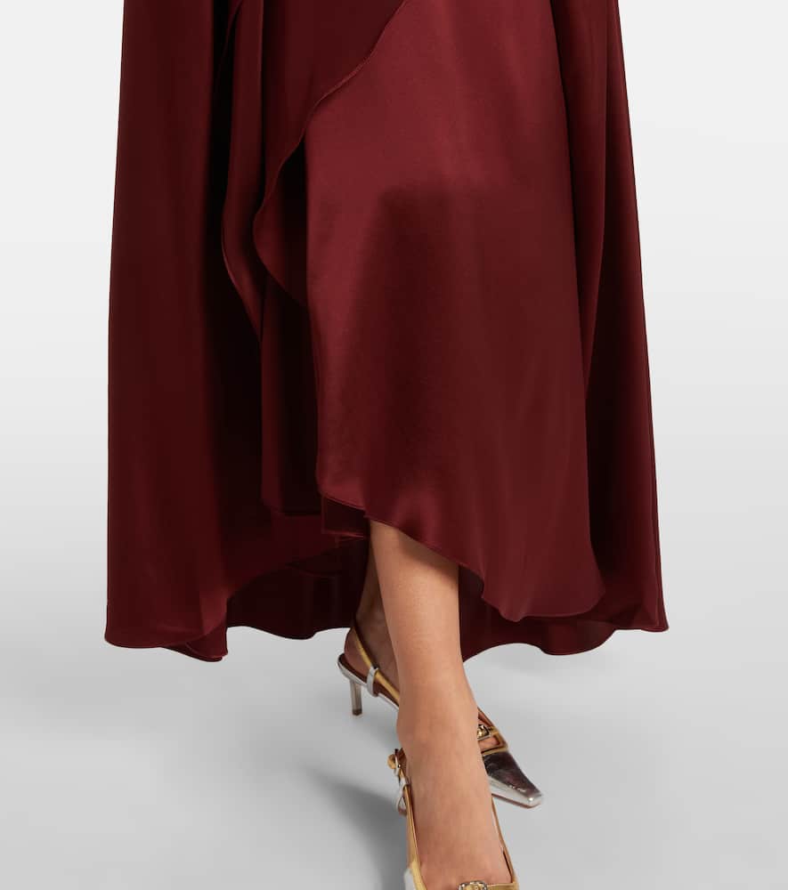 Hiba caped silk gown