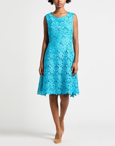 Woman Midi dress Azure Size 6 Polyester
