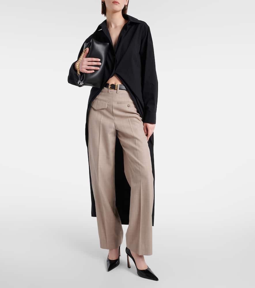 Virgin wool straight pants